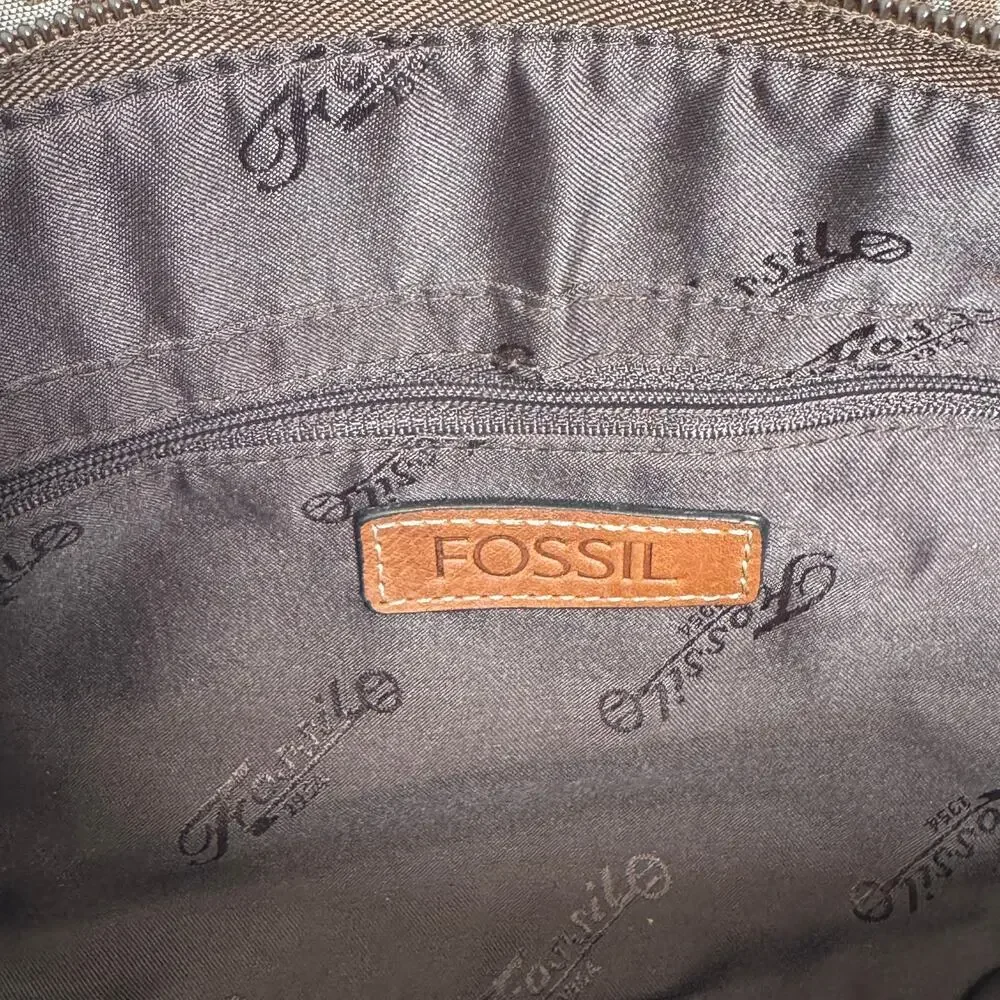 Fossil Signature Patchwork Double Handle Satchel Bag NWT Y2K Multicolor